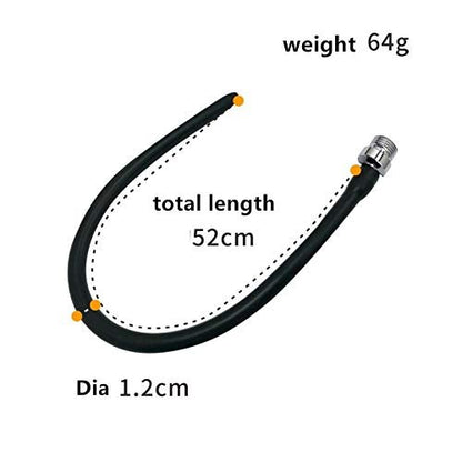 Silicone-Düsen-Einlaufaufsatz Wiederverwendbare Dusche Schwarzer Schlauchaufsatz (50 cm)