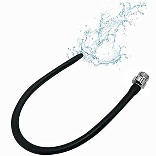 Silicone-Düsen-Einlaufaufsatz Wiederverwendbare Dusche Schwarzer Schlauchaufsatz (50 cm)