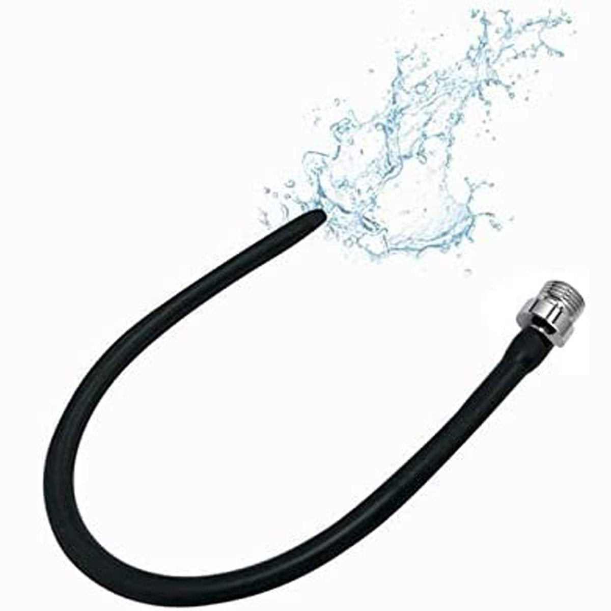 Silicone-Düsen-Einlaufaufsatz Wiederverwendbare Dusche Schwarzer Schlauchaufsatz (50 cm)