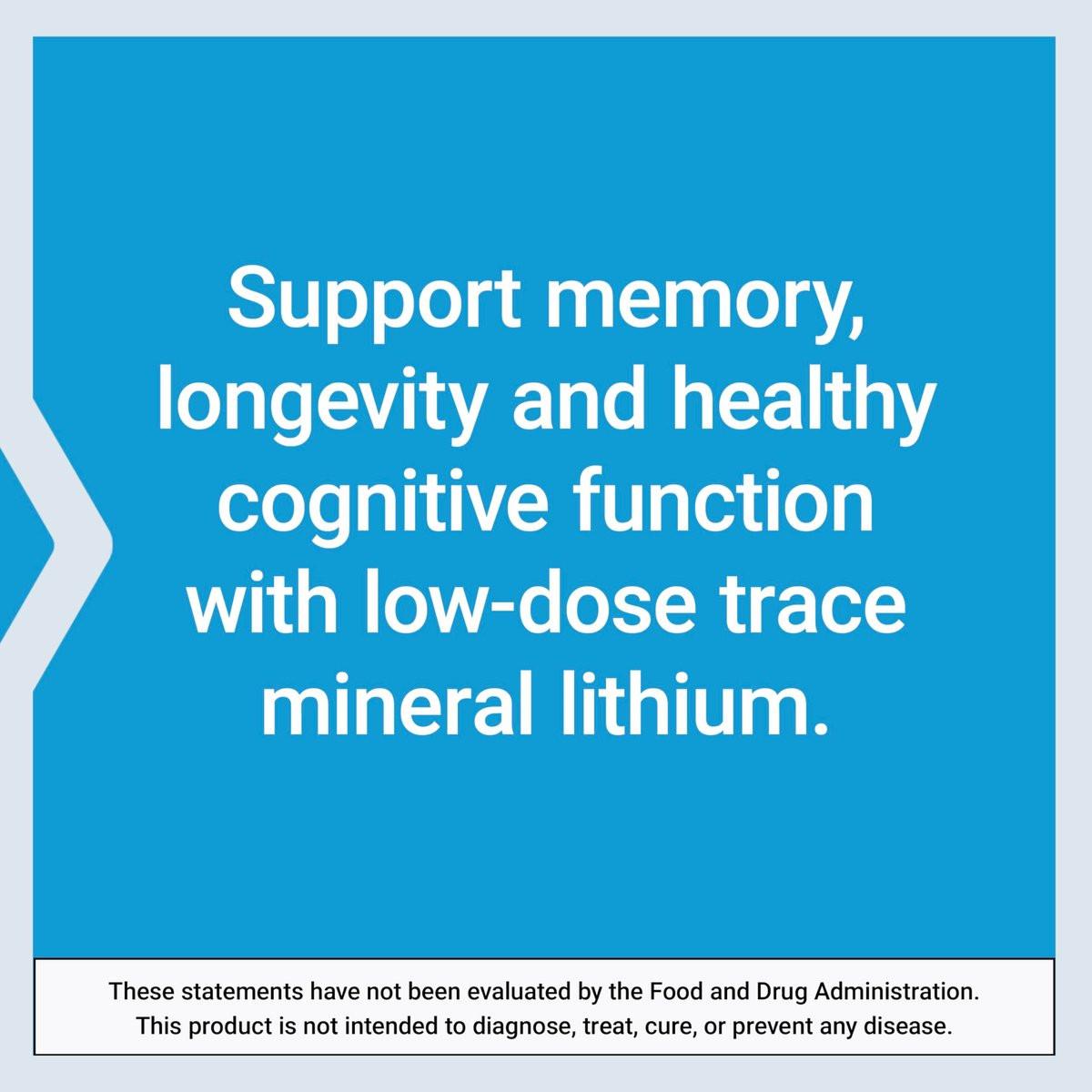 Life Extension Lithium, 1000 mcg – Lithiumorotat – Unterstützt kognitive Funktion & Gedächtnis – Niedrig dosiert – Nicht-GVO, glutenfrei, vegetarisch – 100 Kapseln