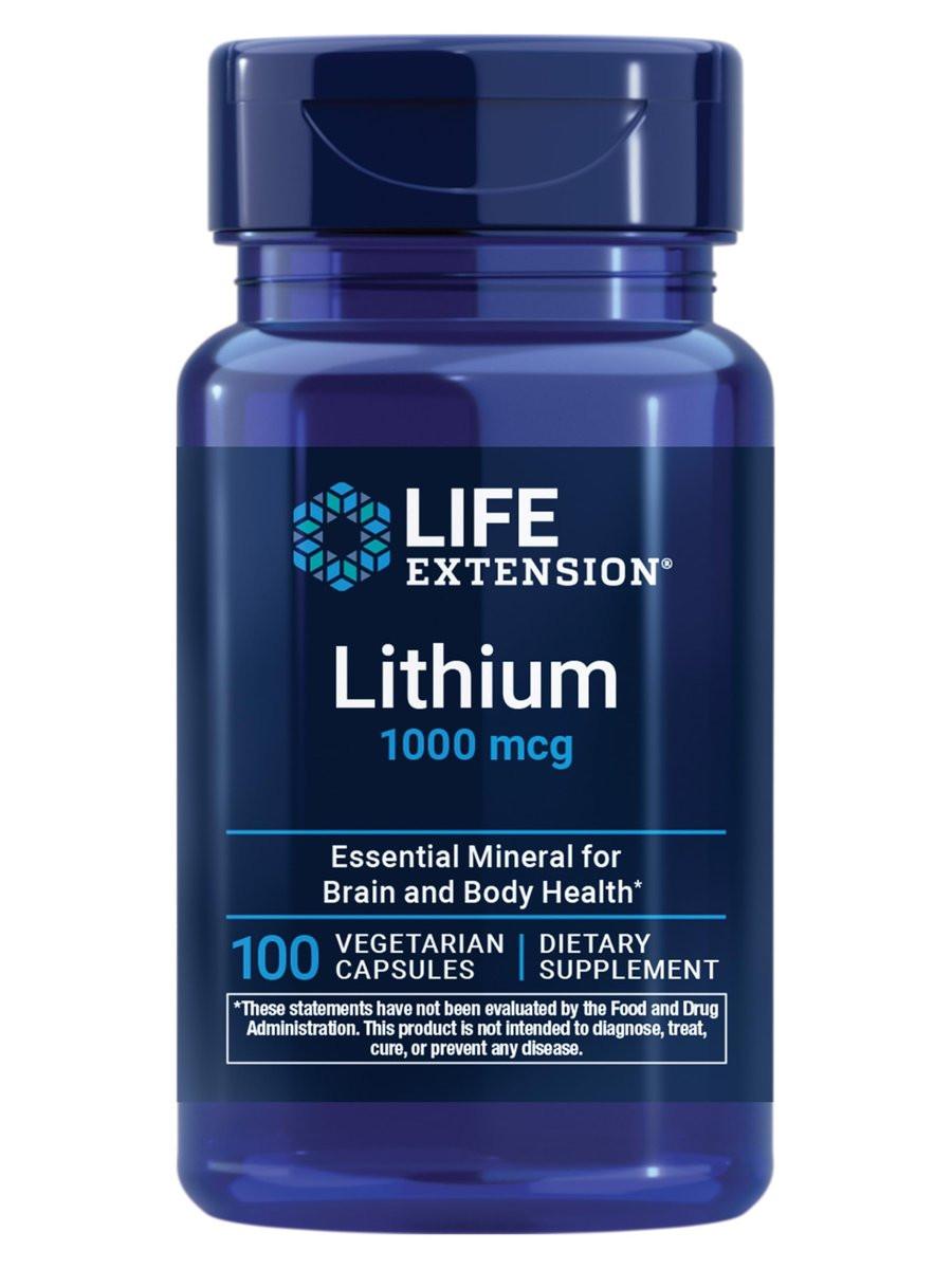 Life Extension Lithium, 1000 mcg – Lithiumorotat – Unterstützt kognitive Funktion & Gedächtnis – Niedrig dosiert – Nicht-GVO, glutenfrei, vegetarisch – 100 Kapseln