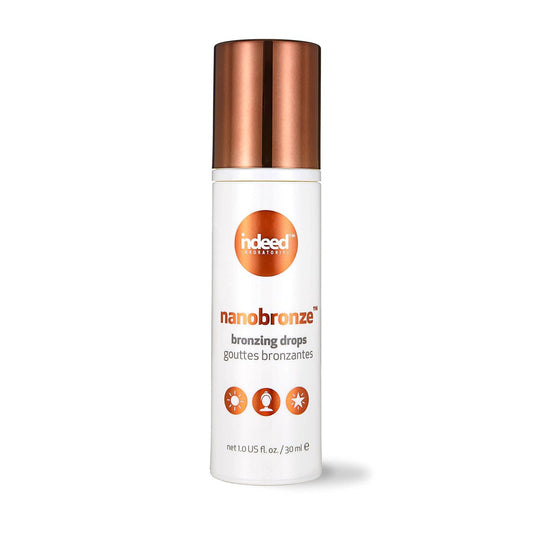 INDEED Labs Nanobronze Bronzing Drops – Selbstbräuner für Gesicht & Körper für helle Haut, mit Hyaluronsäure & Pflanzenextrakten, duftfrei, natürliche Bräune, 30 ml