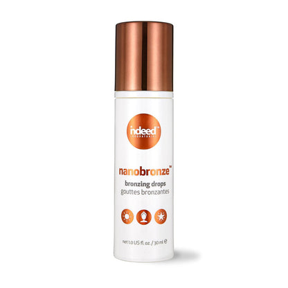 INDEED Labs Nanobronze Bronzing Drops – Selbstbräuner für Gesicht & Körper für helle Haut, mit Hyaluronsäure & Pflanzenextrakten, duftfrei, natürliche Bräune, 30 ml