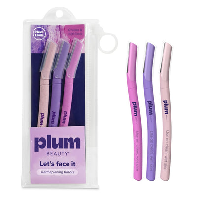 Gesichtsrasierer für Frauen, Augenbrauenrasierer & Brow Shaper, Mikroklingen für Gesichtshaare, Dermaplane Rasierer für Damen, Beauty Rasierer, Augenbrauenklingen – Plum Beauty (Lila)