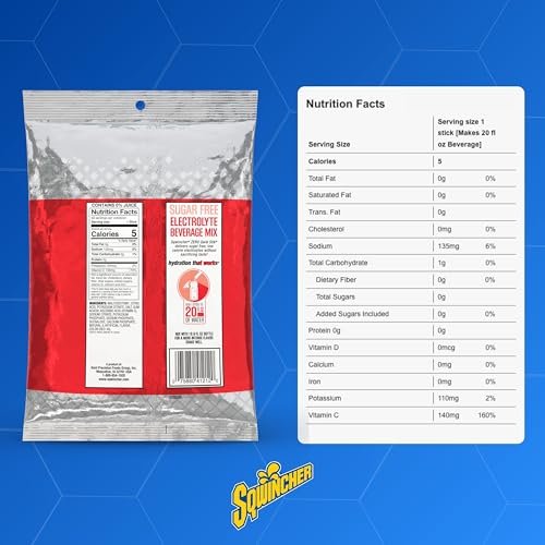 Sqwincher Zero Qwik Stik – Wassermelone, Zuckerfrei, Kalorienarm, Natriumarm, Elektrolyt-Pulver für Hydration, 0,11 oz Beutel (50er-Pack)