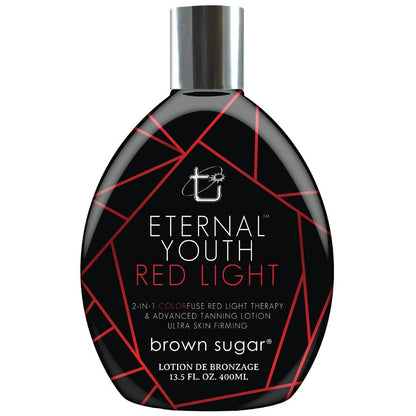 Brown Sugar Eternal Youth Bräunungslotion mit Rotlicht-Effekt & Peptiden, 2-in-1 Farbe & Hautstraffung, 400 ml