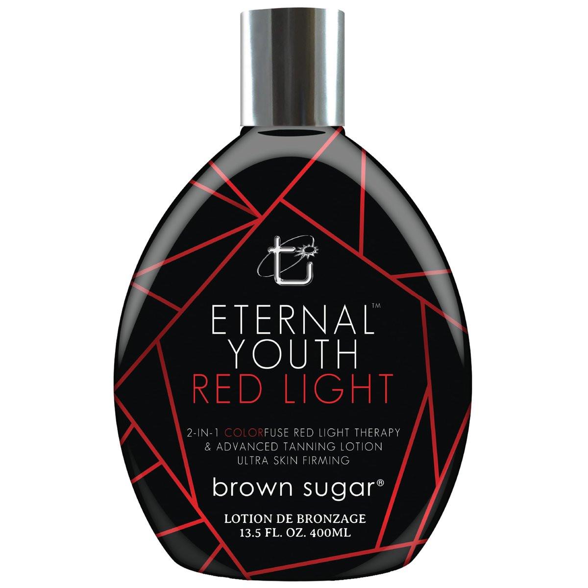 Brown Sugar Eternal Youth Bräunungslotion mit Rotlicht-Effekt & Peptiden, 2-in-1 Farbe & Hautstraffung, 400 ml