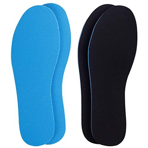 Amitataha 2 Paar Atmungsaktive Einlegesohlen, Superweiche, Schweißabsorbierende, Doppelfarbige und Doppelschichtige Schaumstoff-Schuheinlagen für Jede Schuhgröße (Blau/Schwarz, 9.5-12 Damen/8-9 Herren)