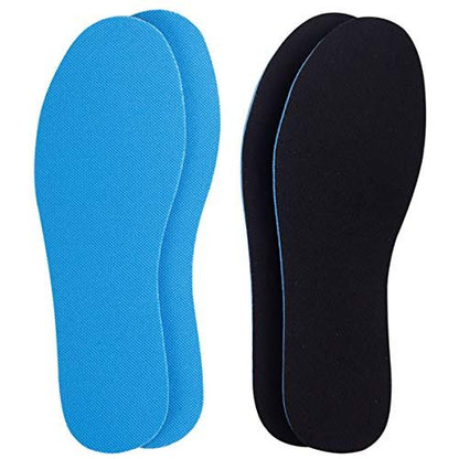 Amitataha 2 Paar Atmungsaktive Einlegesohlen, Superweiche, Schweißabsorbierende, Doppelfarbige und Doppelschichtige Schaumstoff-Schuheinlagen für Jede Schuhgröße (Blau/Schwarz, 9.5-12 Damen/8-9 Herren)
