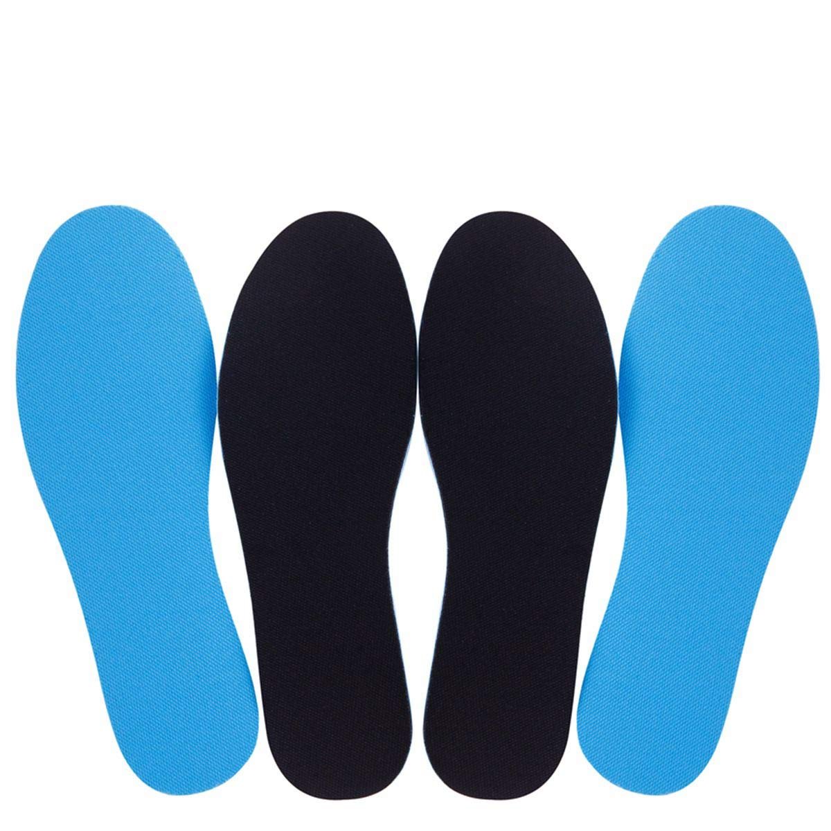Amitataha 2 Paar Atmungsaktive Einlegesohlen, Superweiche, Schweißabsorbierende, Doppelfarbige und Doppelschichtige Schaumstoff-Schuheinlagen für Jede Schuhgröße (Blau/Schwarz, 9.5-12 Damen/8-9 Herren)