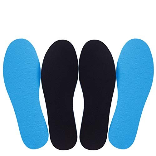 Amitataha 2 Paar Atmungsaktive Einlegesohlen, Superweiche, Schweißabsorbierende, Doppelfarbige und Doppelschichtige Schaumstoff-Schuheinlagen für Jede Schuhgröße (Blau/Schwarz, 9.5-12 Damen/8-9 Herren)