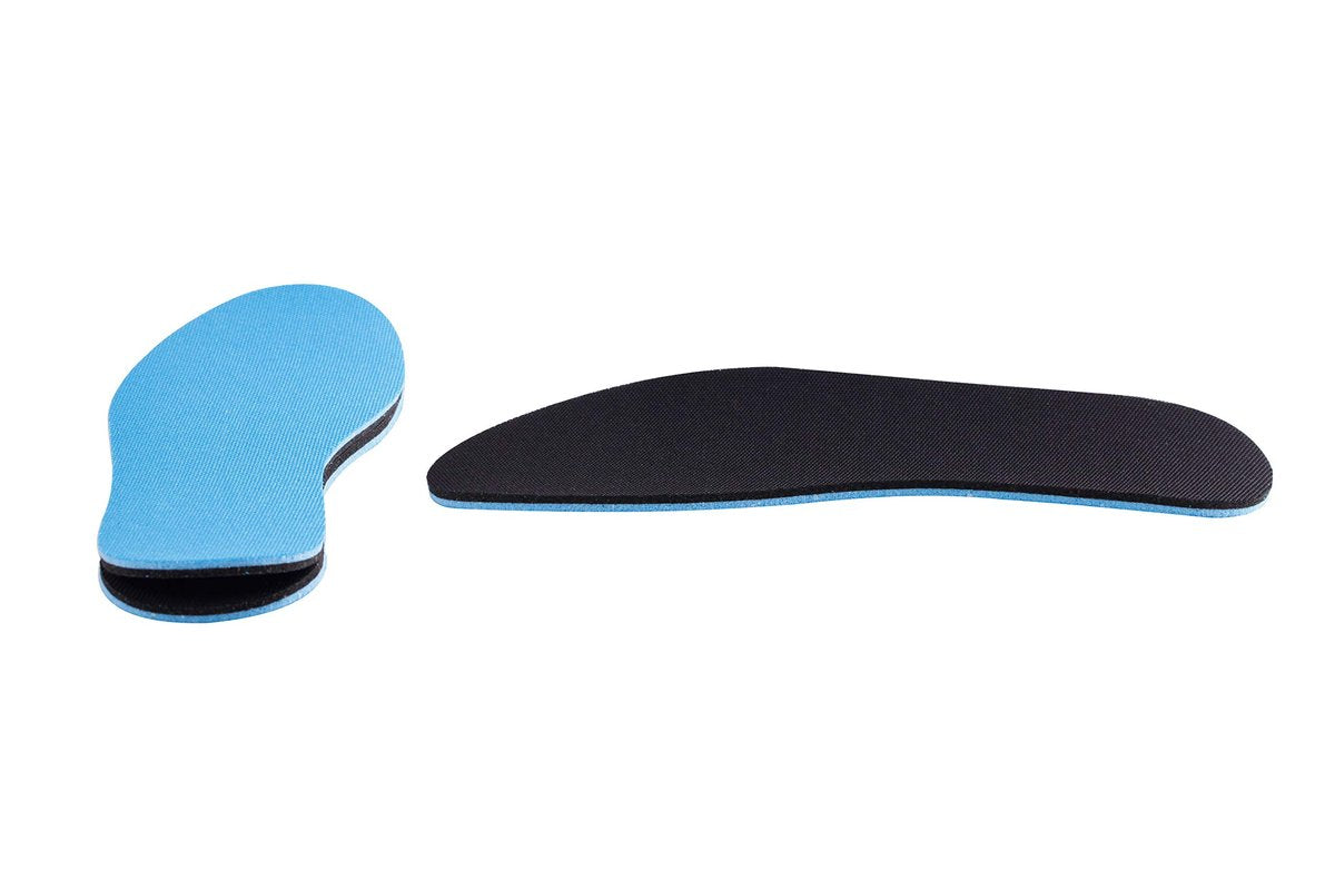Amitataha 2 Paar Atmungsaktive Einlegesohlen, Superweich, Schweißabsorbierend, Doppelfarbig und Doppellagig aus Schaumstoff für Jeden Schuh (Blau/Schwarz, 5-6.5 Frauen/4-5.5 Männer)