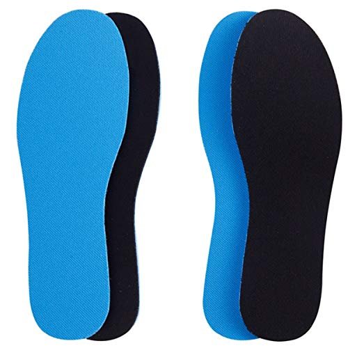 Amitataha 2 Paar Atmungsaktive Einlegesohlen, Superweich, Schweißabsorbierend, Doppelfarbig und Doppellagig aus Schaumstoff für Jeden Schuh (Blau/Schwarz, 5-6.5 Frauen/4-5.5 Männer)