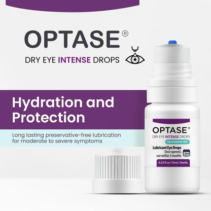 OPTASE Trockene Augen Intensivtropfen - Konservierungsmittelfreie Augentropfen - Mehrdosenflasche - Schritt 3 Hydratisieren - 10 ml, 300 Dosen