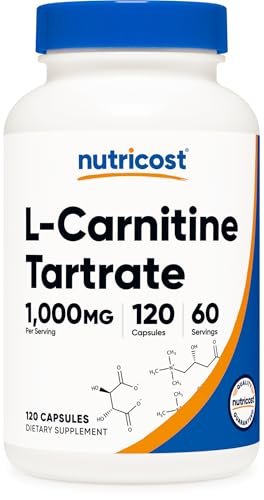 Nutricost L-Carnitin Tartrat 1000mg, 120 Kapseln - 500mg pro Kapsel (60 Portionen)