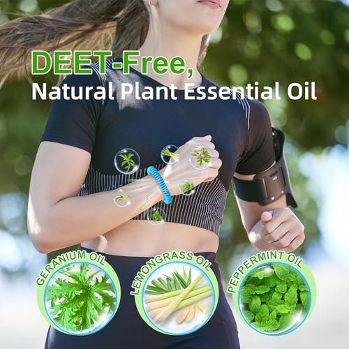 BuggyBands 12er-Pack Mückenarmbänder – Mückenschutz für Erwachsene und Kinder – einzeln verpackt, DEET-frei, natürlich, wasserdicht – Citronella-Armbänder für Camping und Wandern