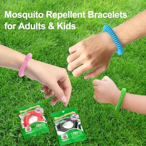 BuggyBands 12er-Pack Mückenarmbänder – Mückenschutz für Erwachsene und Kinder – einzeln verpackt, DEET-frei, natürlich, wasserdicht – Citronella-Armbänder für Camping und Wandern