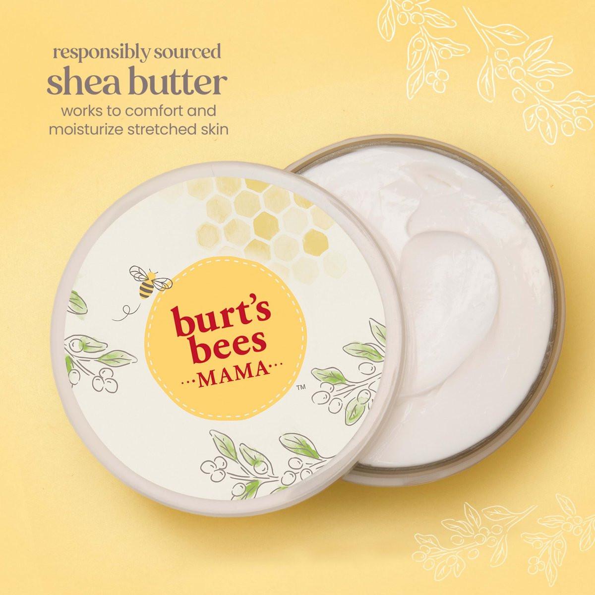 Burt's Bees Mama Bauchbutter - Dehnungsstreifen Creme für Schwangerschaftsmassagen, Körperpflege & Reduziert Narbenbildung, Prä- & Postnatale Hautpflege, Sheabutter & Vitamin E Formel, 6,5 Unzen (3er Pack)