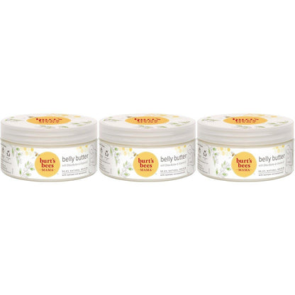 Burt's Bees Mama Bauchbutter - Dehnungsstreifen Creme für Schwangerschaftsmassagen, Körperpflege & Reduziert Narbenbildung, Prä- & Postnatale Hautpflege, Sheabutter & Vitamin E Formel, 6,5 Unzen (3er Pack)
