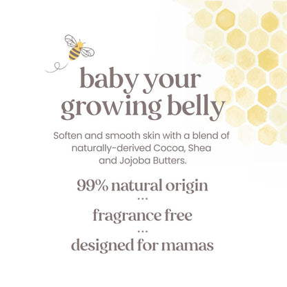 Burt's Bees Mama Bauchbutter - Dehnungsstreifen Creme für Schwangerschaftsmassagen, Körperpflege & Reduziert Narbenbildung, Prä- & Postnatale Hautpflege, Sheabutter & Vitamin E Formel, 6,5 Unzen (3er Pack)