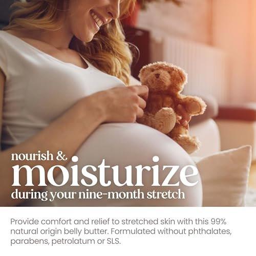 Burt's Bees Mama Bauchbutter - Dehnungsstreifen Creme für Schwangerschaftsmassagen, Körperpflege & Reduziert Narbenbildung, Prä- & Postnatale Hautpflege, Sheabutter & Vitamin E Formel, 6,5 Unzen (3er Pack)