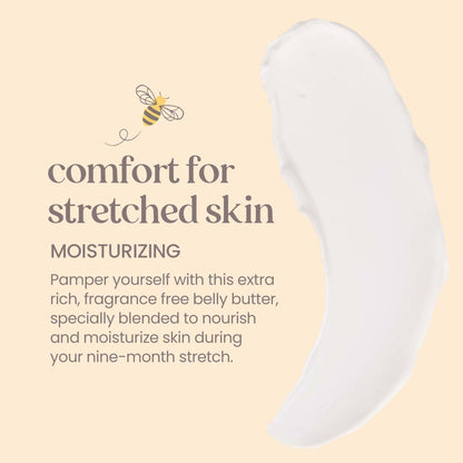 Burt's Bees Mama Bauchbutter - Dehnungsstreifen Creme für Schwangerschaftsmassagen, Körperpflege & Reduziert Narbenbildung, Prä- & Postnatale Hautpflege, Sheabutter & Vitamin E Formel, 6,5 Unzen (3er Pack)