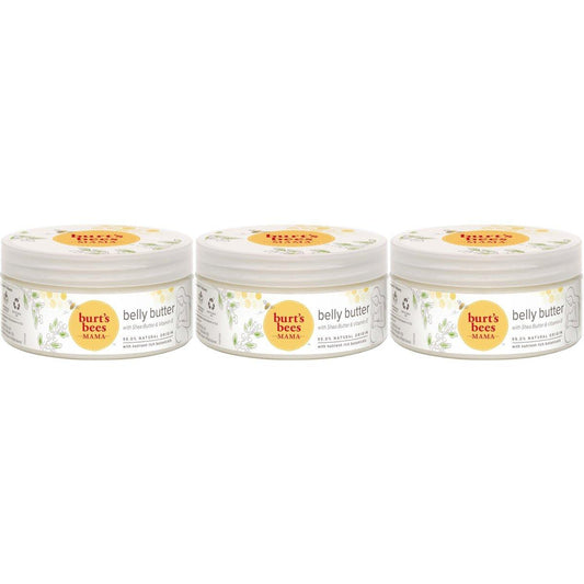 Burt's Bees Mama Bauchbutter - Dehnungsstreifen Creme für Schwangerschaftsmassagen, Körperpflege & Reduziert Narbenbildung, Prä- & Postnatale Hautpflege, Sheabutter & Vitamin E Formel, 6,5 Unzen (3er Pack)
