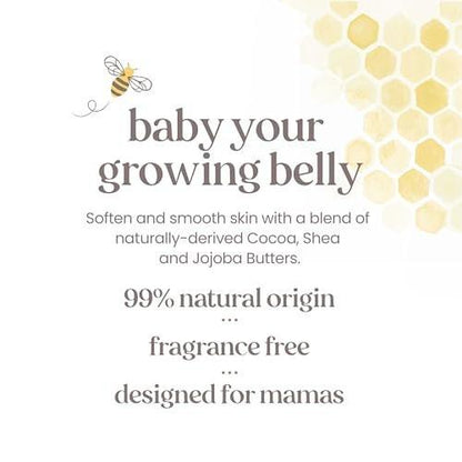 Burt's Bees Mama Bauchbutter - Dehnungsstreifen Creme für Schwangerschaftsmassagen, Körperpflege & Reduziert Narbenbildung, Prä- & Postnatale Hautpflege, Sheabutter & Vitamin E Formel, 6,5 Unzen (3er Pack)