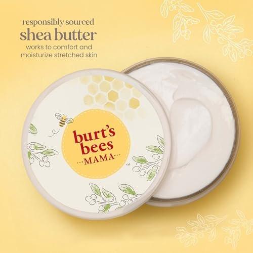 Burt's Bees Mama Bauchbutter - Dehnungsstreifen Creme für Schwangerschaftsmassagen, Körperpflege & Reduziert Narbenbildung, Prä- & Postnatale Hautpflege, Sheabutter & Vitamin E Formel, 6,5 Unzen (3er Pack)