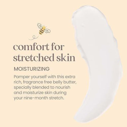 Burt's Bees Mama Bauchbutter - Dehnungsstreifen Creme für Schwangerschaftsmassagen, Körperpflege & Reduziert Narbenbildung, Prä- & Postnatale Hautpflege, Sheabutter & Vitamin E Formel, 6,5 Unzen (3er Pack)