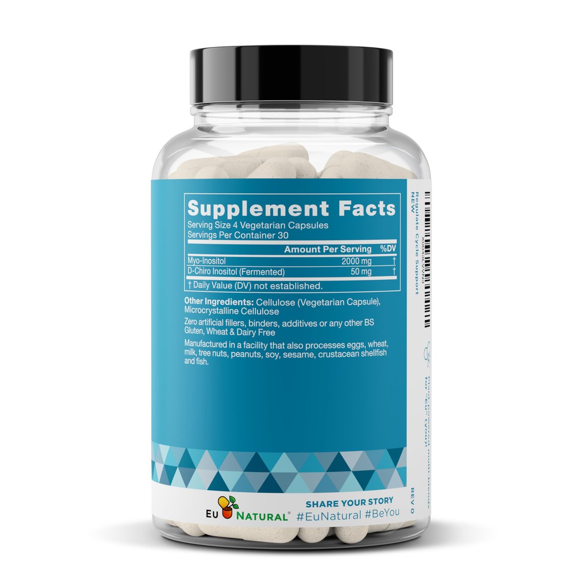 Regulate Cycle Support – Hormonbalance für Frauen mit optimalem 40:1 Myo-Inositol 2000 mg & D-Chiro Inositol 50 mg – Nahrungsergänzungsmittel für Zyklusregelmäßigkeit, Menstruations- & Eisprungunterstützung – 120 vegane Kapseln