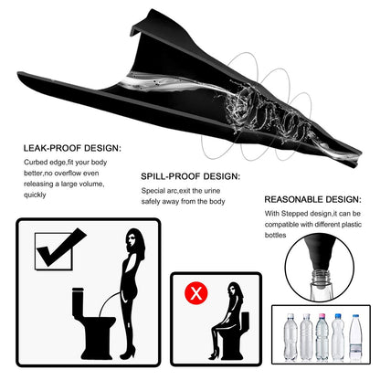 Sunany Damen Urinal, Wiederverwendbarer Silikon Urintrichter für Frauen, Ermöglicht Urinieren im Stehen, Perfekt für den Innenbereich (Schwarz)