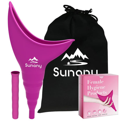 Sunany Damen-Urinal, wiederverwendbarer Silikon-Pinkelfunnel für Frauen, ermöglicht stehendes Urinieren, ideal für den Innenbereich (Pink)