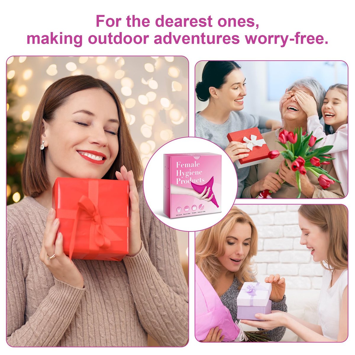 Sunany Damen-Urinal, wiederverwendbarer Silikon-Pinkelfunnel für Frauen, ermöglicht stehendes Urinieren, ideal für den Innenbereich (Pink)