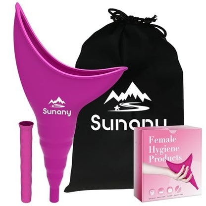 Sunany Damen-Urinal, wiederverwendbarer Silikon-Pinkelfunnel für Frauen, ermöglicht stehendes Urinieren, ideal für den Innenbereich (Pink)