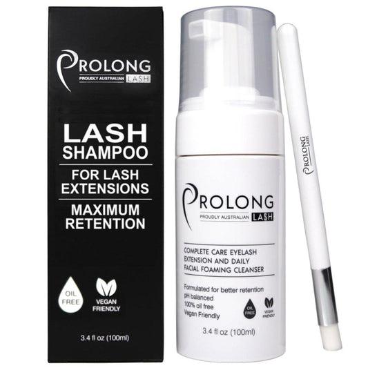 Wimpernverlängerungs-Shampoo & Bürste - Große 100ml Flasche - Sanfter Reinigungsschaum für Wimpernverlängerungen und Naturwimpern - Sicherer täglicher Make-up-Entferner - Paraben- & sulfatfrei - Für Salon & Zuhause