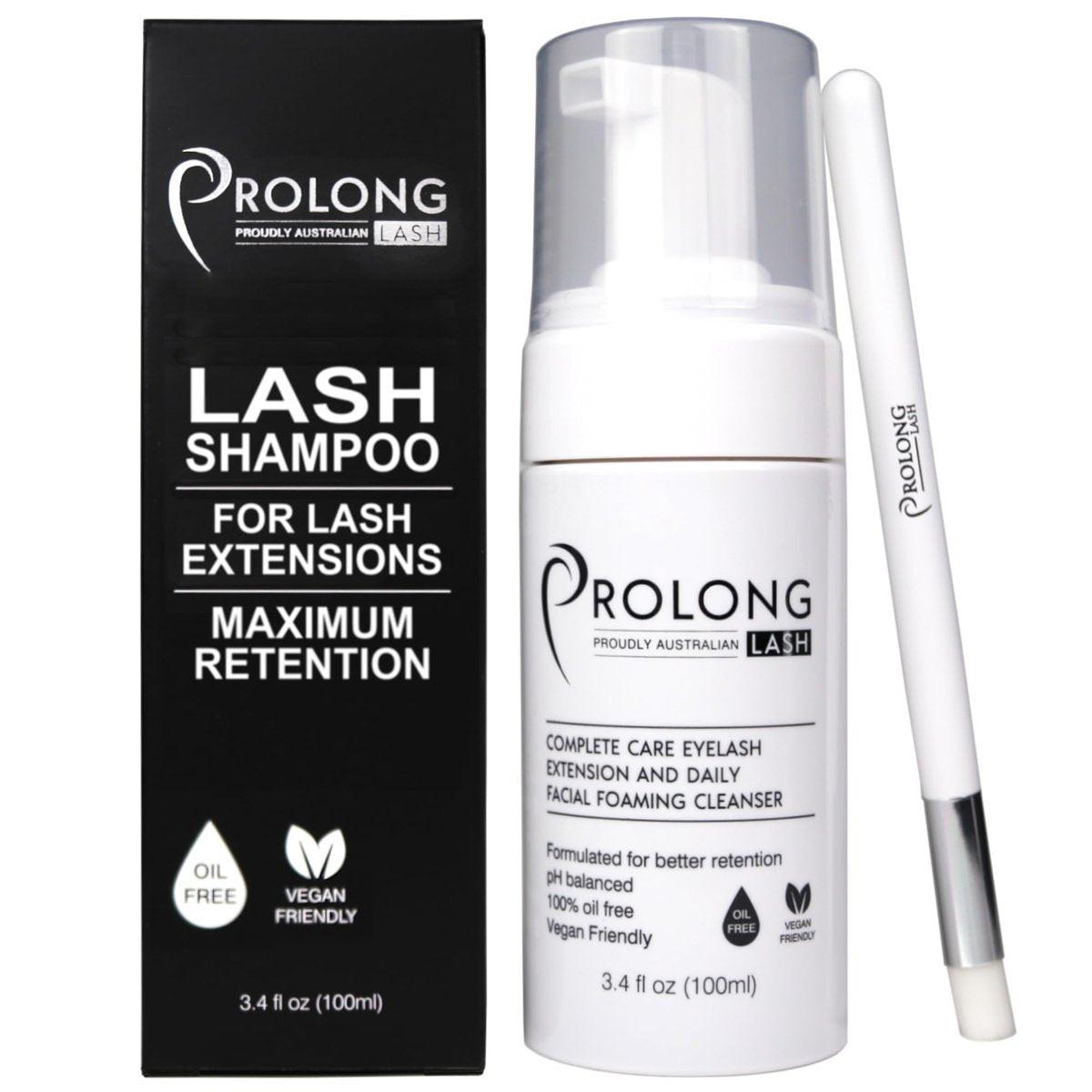 Wimpernverlängerungs-Shampoo & Bürste - Große 100ml Flasche - Sanfter Reinigungsschaum für Wimpernverlängerungen und Naturwimpern - Sicherer täglicher Make-up-Entferner - Paraben- & sulfatfrei - Für Salon & Zuhause