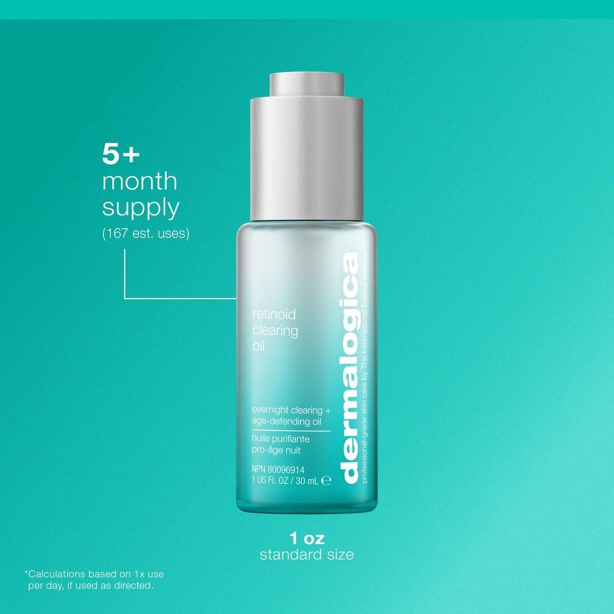 Dermalogica Retinol Clearing Oil Face Serum mit Salicylsäure – Anti-Aging Akne Behandlung für klarere, strahlende Haut über Nacht, 30 ml