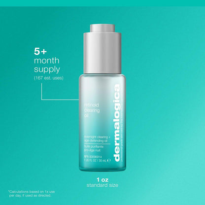 Dermalogica Retinol Clearing Oil Face Serum mit Salicylsäure – Anti-Aging Akne Behandlung für klarere, strahlende Haut über Nacht, 30 ml