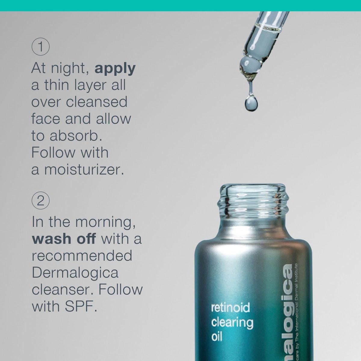 Dermalogica Retinol Clearing Oil Face Serum mit Salicylsäure – Anti-Aging Akne Behandlung für klarere, strahlende Haut über Nacht, 30 ml