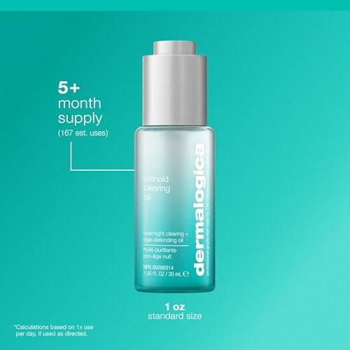 Dermalogica Retinol Clearing Oil Face Serum mit Salicylsäure – Anti-Aging Akne Behandlung für klarere, strahlende Haut über Nacht, 30 ml