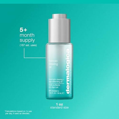 Dermalogica Retinol Clearing Oil Face Serum mit Salicylsäure – Anti-Aging Akne Behandlung für klarere, strahlende Haut über Nacht, 30 ml