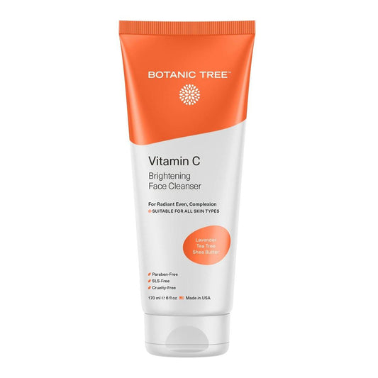 Botanic Tree Vitamin C Gesichtswaschmittel – Gesichtsreiniger für alle Hauttypen, alternde oder trockene Haut, Minimierung von Aknenarben, Aufhellung, Reduzierung von Ausbrüchen – Gesichtsreiniger für Frauen & Männer
