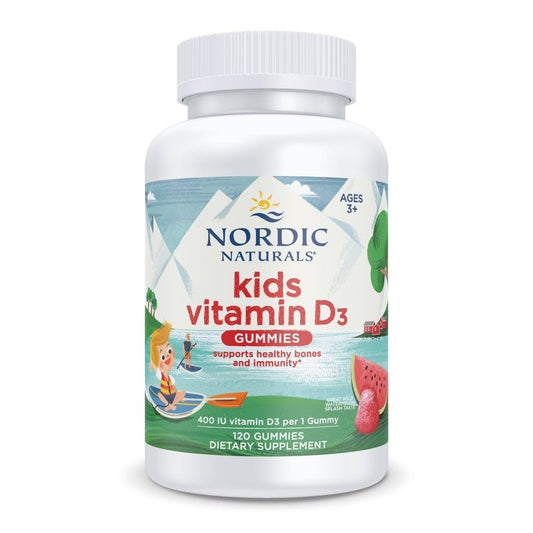 Nordic Naturals Vitamin D3 Gummies für Kinder, Wild Watermelon Splash – 120 Gummis – 400 IE Vitamin D3 – Knochengesundheit, gesundes Immunsystem – Nicht-GMO, vegetarisch – 120 Portionen