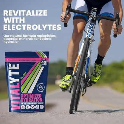 Vitalyte Elektrolyt-Pulver Getränkemischung, isotonische Hydratationsmischung, glutenfreies Post-Workout-Pulver, 1er-Pack, 992 g, Wassermelonengeschmack