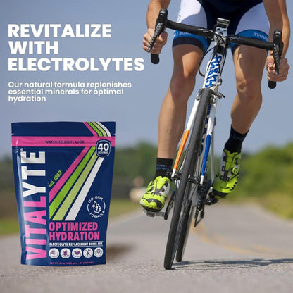 Vitalyte Elektrolyt-Pulver Getränkemischung, isotonische Hydratationsmischung, glutenfreies Post-Workout-Pulver, 1er-Pack, 992 g, Wassermelonengeschmack