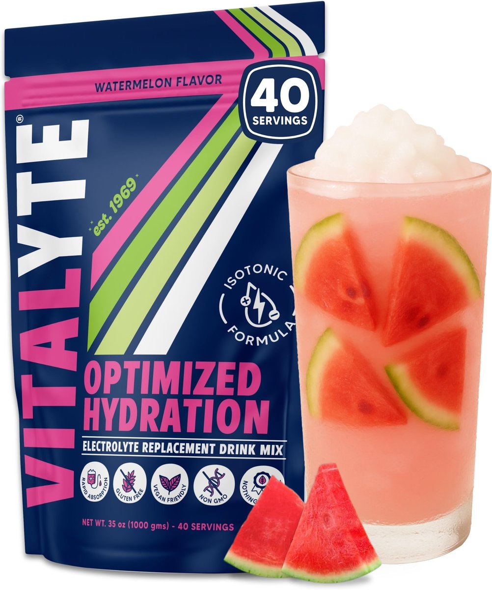 Vitalyte Elektrolyt-Pulver Getränkemischung, isotonische Hydratationsmischung, glutenfreies Post-Workout-Pulver, 1er-Pack, 992 g, Wassermelonengeschmack