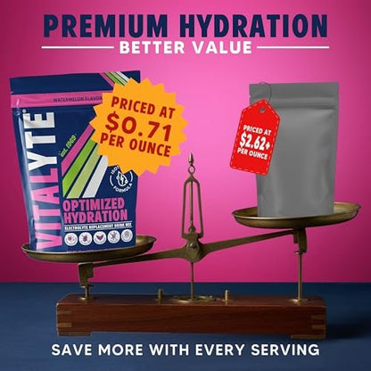 Vitalyte Elektrolyt-Pulver Getränkemischung, isotonische Hydratationsmischung, glutenfreies Post-Workout-Pulver, 1er-Pack, 992 g, Wassermelonengeschmack