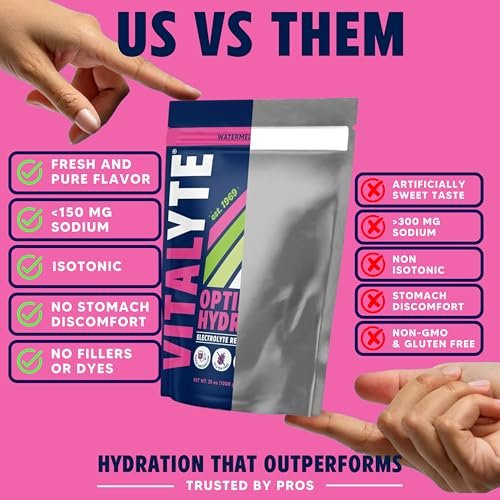 Vitalyte Elektrolyt-Pulver Getränkemischung, isotonische Hydratationsmischung, glutenfreies Post-Workout-Pulver, 1er-Pack, 992 g, Wassermelonengeschmack