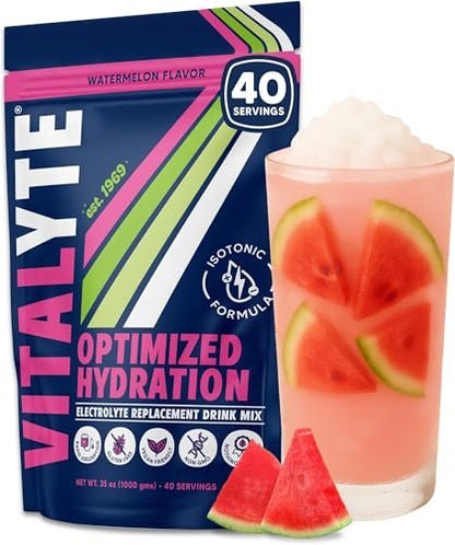 Vitalyte Elektrolyt-Pulver Getränkemischung, isotonische Hydratationsmischung, glutenfreies Post-Workout-Pulver, 1er-Pack, 992 g, Wassermelonengeschmack